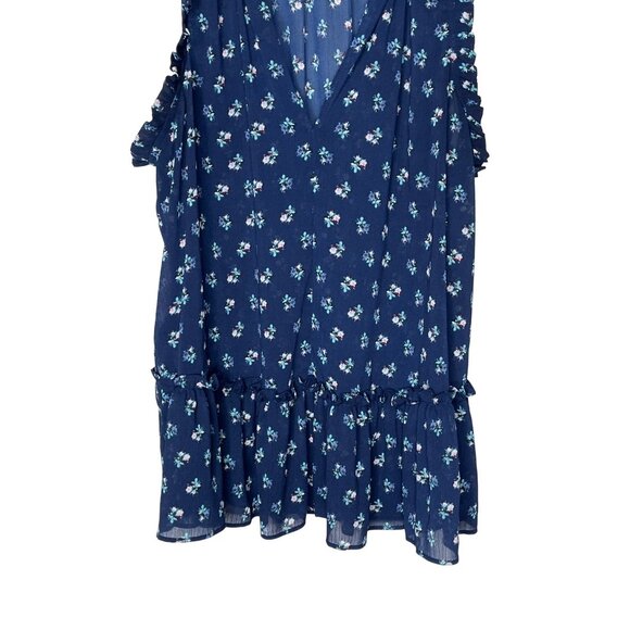 Gap Floral Ruffle Peplum Tank Top Blue White Small Sleeveless Blouse - Picture 7 of 8